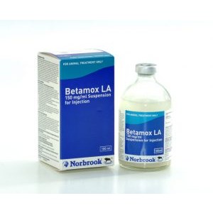 Betamox LA 150mg/ml 100ml, POM-V. Betamox LA 150mg/ml 100ml, POM-V.