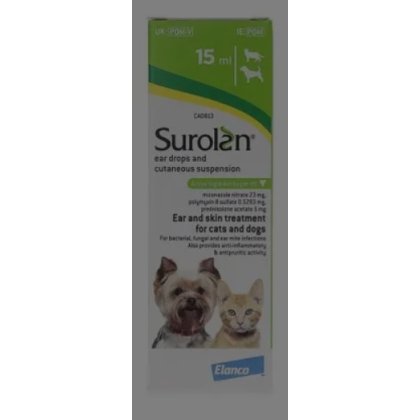 Surolan Ear Drops and Cutaneous Suspension Cats & Dogs Surolan Ear Drops and Cutaneous Suspension Cats & Dogs