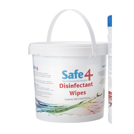 Safe4 Disinfectant Wipes 1 x 500